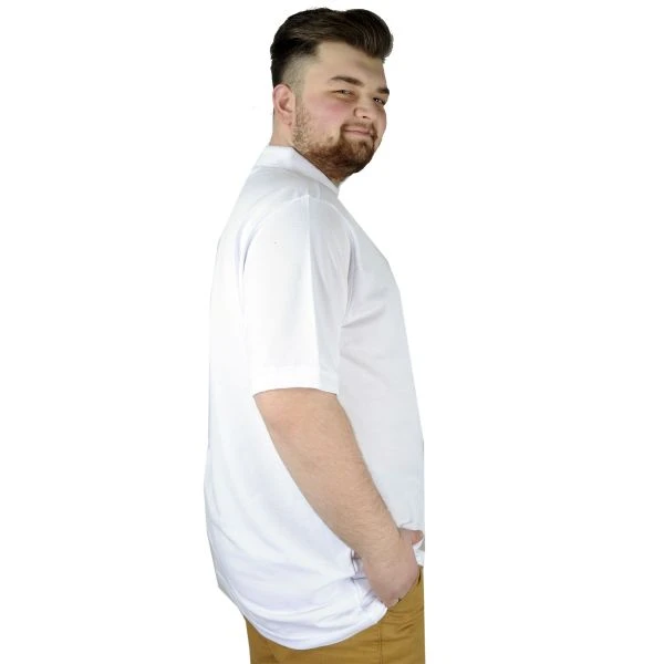 Majica sa kragnom ModeXL GMV001 Bela - Slika 4