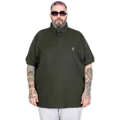 maslinasta zelena polo majica velikih brojeva 4XL do 7XL turskog brenda ModeXLp ogled spreda