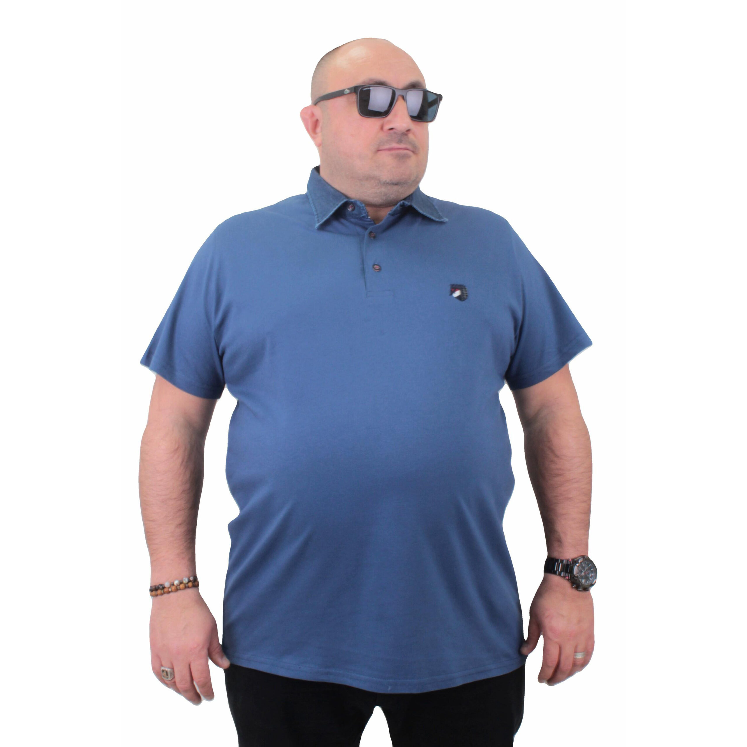 Polo majica MOCGRANDE GMV002 Indigo plava
