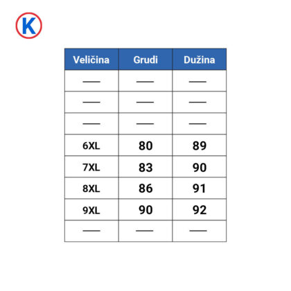SURCO košulje kratak rukav dimenzije