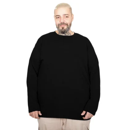 Muški duks veliki brojevi crni 4XL-7XL prednji izgled