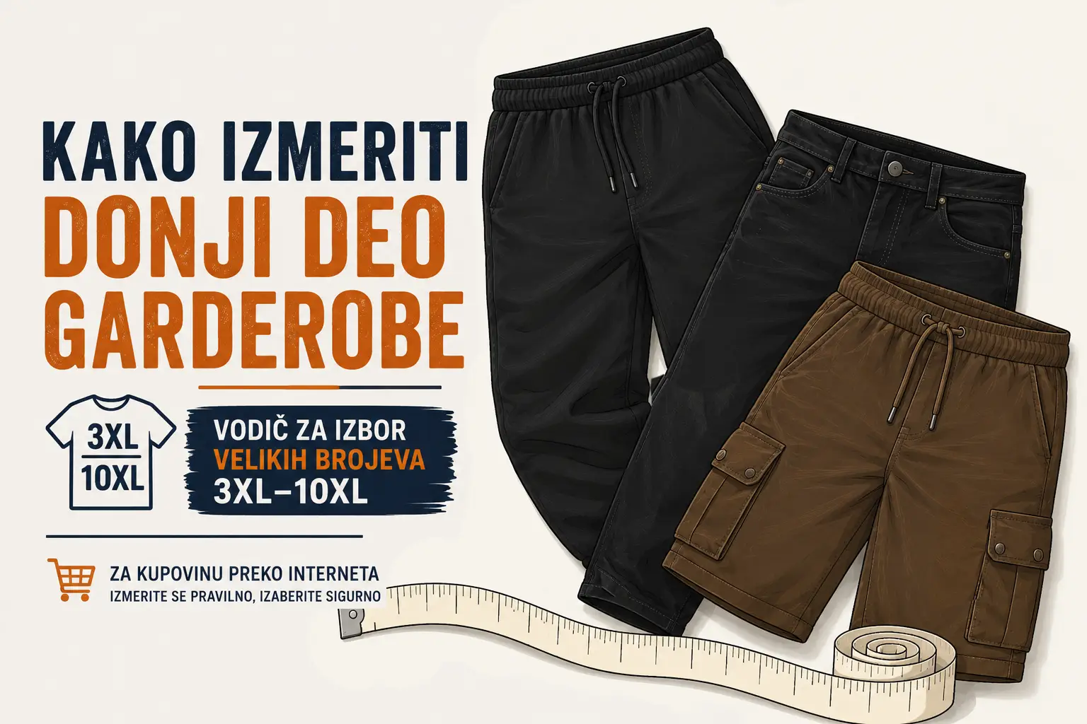 Kako izmeriti donji deo garderobe velikih brojeva i izabrati odgovarajuću veličinu